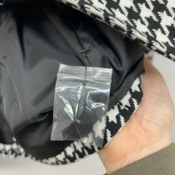 Calvin Klein Black White Single Button Houndstooth Tailored Blazer Jacket 4 - Picture 5 of 7